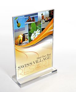 Menu mica A4 tam giác đế rời KMN-149